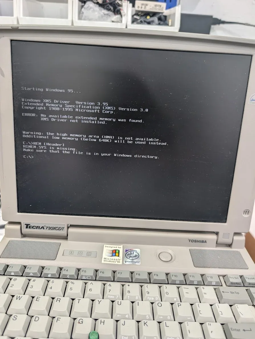 Windows 95 laptop.